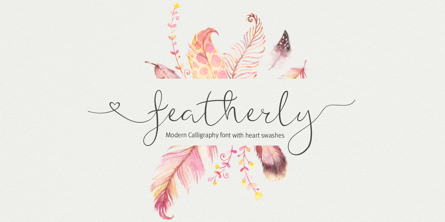 Beispiel einer Featherly alt-Schriftart